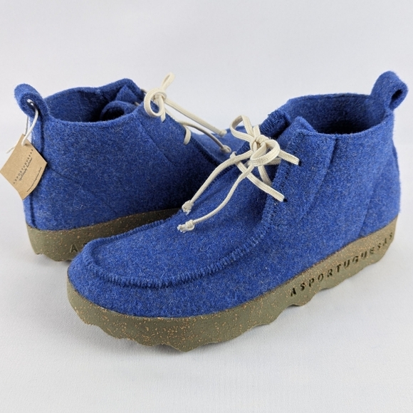 Asportuguesas Shoes - Asportuguesas Cody Ankle Boots Lace Up Natural Wool Royal Blue EU7 US 6-6.5 NWT